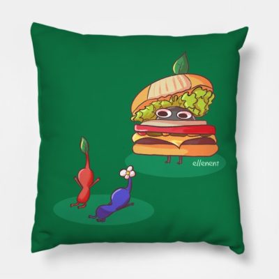 Pikmin Worshiping The Burger Pikmin Throw Pillow Official Pikmin Merch