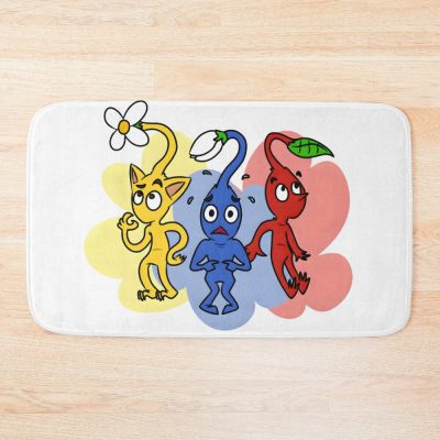 Red Blue And Yellow Pikmin Bath Mat Official Pikmin Merch