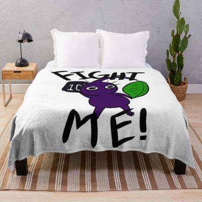 Fight Me! (Purple Pikmin) Throw Blanket Official Pikmin Merch