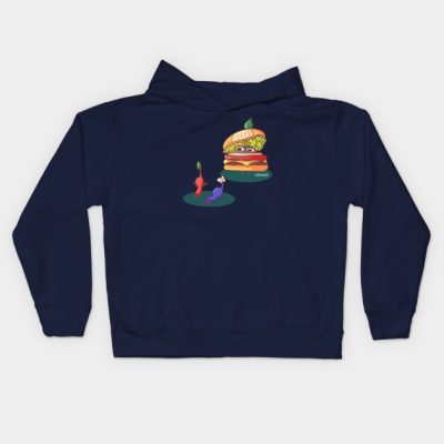 Pikmin Worshiping The Burger Pikmin Kids Hoodie Official Cow Anime Merch