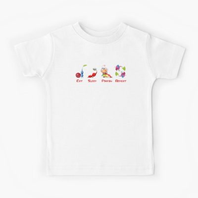 Eat, Sleep, Pikmin, Repeat Kids T Shirt Official Cow Anime Merch