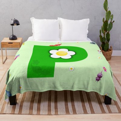 Pikmin, Pikmin 4, Rescue Pup Oatchi, Pikmin 2023, Black, Green Throw Blanket Official Cow Anime Merch