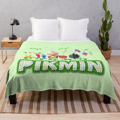 Pikmin Characters, Pikmin 4, Rescue Pup Oatchi, Pikmin 2023, Logo Throw Blanket Official Cow Anime Merch