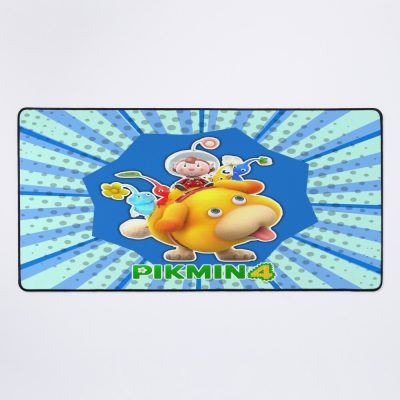Pikmin, Pikmin 4, Rescue Pup Oatchi, Pikmin 2023, Logo. Blue. Mouse Pad Official Cow Anime Merch